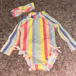 Jessica Simpson Rainbow Baby Swimsuit W Bow 12M